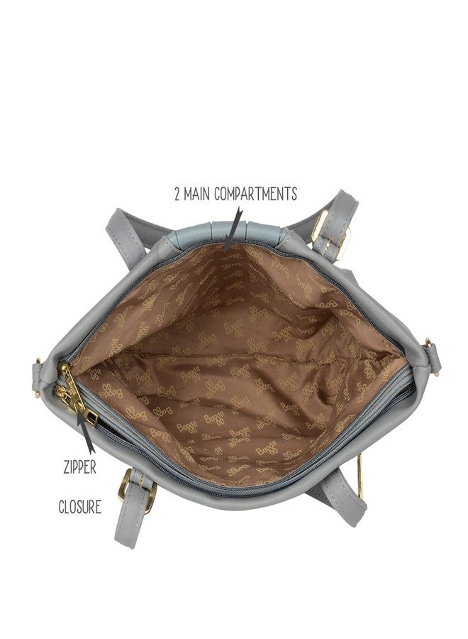 باجيت حقيبة يد نسائية زرقاء كبيرة الحجم من باجيت | حقيبة يد أنيقة وعصرية للسيدات - Image 5